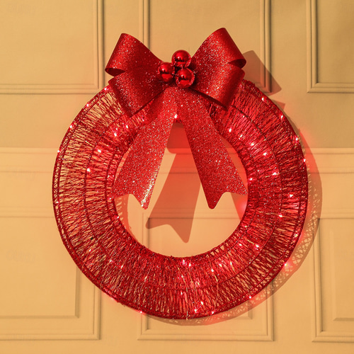 Decoratieve Kerstkrans Groen/Zilver - 30 cm | Sfeervolle Versiering