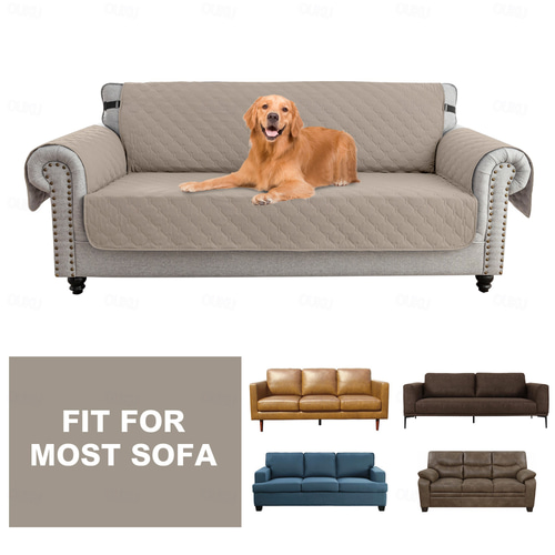 Quilted Waterproof Sofa Slipcover – 1/2/3 Seater Couch Protector Pad – Machine Washable, Stretch Fit, Pet Friendly, Universal