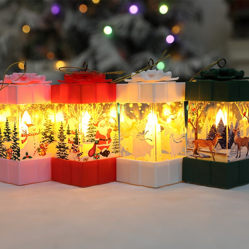 Christmas Lantern Gift Box Small Gift LED light Luminous Ornament