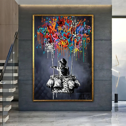 2026年 ハング塗装油絵 手描きの 縦式 カートゥン ポップアート
