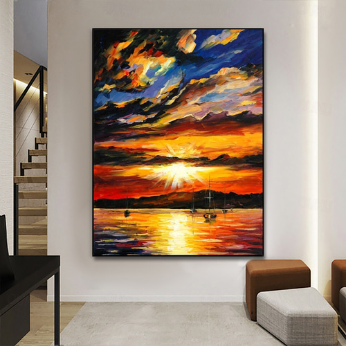 Landscape Oil Painting, Art Painting, Canvas Art, Handmade Painting, 2024 Sunset Painting, Wall Art