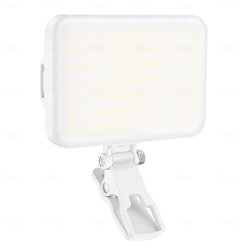Lampe Selfie LED Portable - 60 LEDs, 3 Modes De Couleur, Batterie 2000mAh, Clip Pour Téléphone/webcam