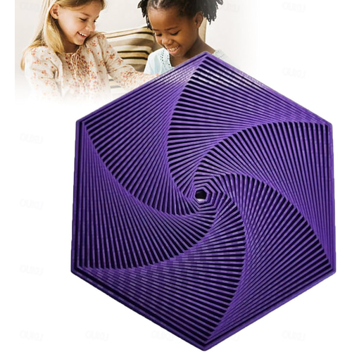 2 Pack Fractal Fidget Hexagon Toy Iprié en 3D Jouet de fidget Hexagone Cube infini Jouets sensoriels Jouets à spirale hexagonale pour stress anxiété Enfants et adultes Cubes infinis Cadeau de Noël