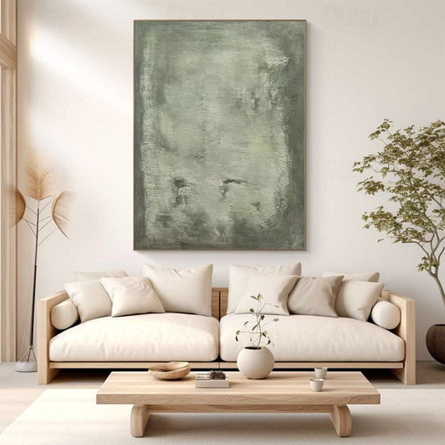 ループNo2.躍/ 抽象画 キャンバス 46×38㎝ F8 原画1点のみ モダン 2025年 大きな青緑の抽象キャンバスアート キャンバスに手描きの