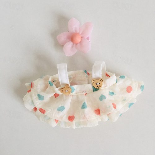 Ropa Para Muñeca Labubu De 17 Cm – Vestido, Sombrero Y Cubo De Flores En Verde Claro, Sin Muñeca
