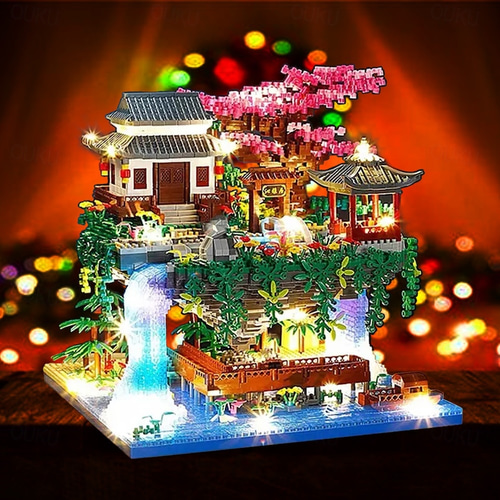 3320pcs Micro Building Blocks Set,Diamond shops Tree House And Waterfall，huifay