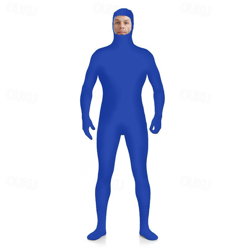 Mono De Cuerpo Entero Zentai Naranja Con Cremallera - Disfraz Unisex Para Halloween Y Carnaval