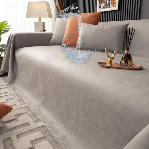 Catalonia Classy Couverture de lit imperméable, Housse de canapé Lavable Protection de lit, Couverture Sherpa Chaude pour Bateau Camping siège Auto Gris 203 x 152 cm