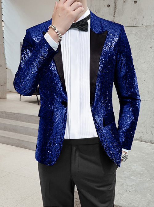 Giacca Uomo Con Paillettes Elegante – Blazer Nero Per Feste E Matrimoni
