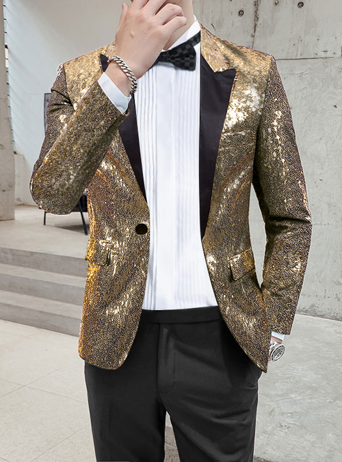 Giacca Uomo Con Paillettes Elegante – Blazer Nero Per Feste E Matrimoni