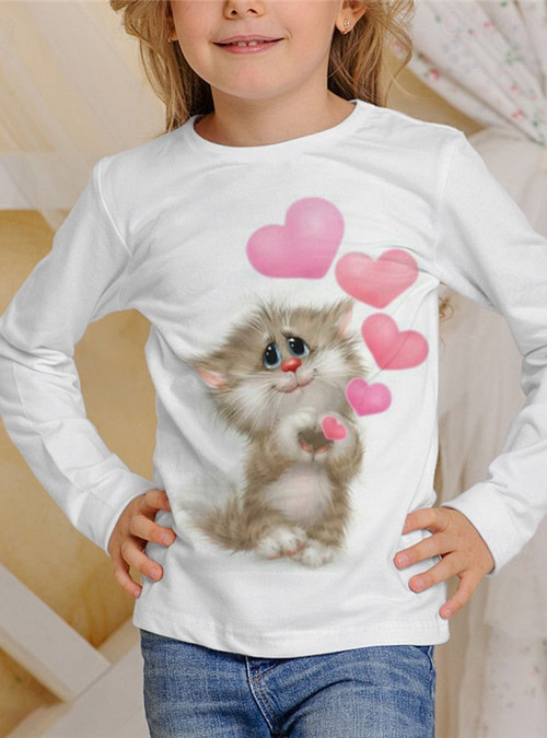 ★Fallett★CAT PRINT LONG SLEEVES Cat Print Aesthetic T-Shirt | AESTHETIC CLOTHES – Boogzel