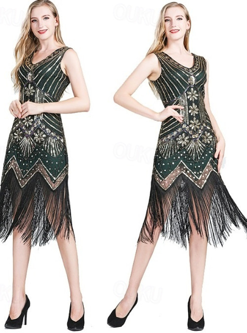 sachin and babi light blue dress Mermaid 1920s Prom Dress Mermaid Green Boat Neck Sequin 1920s Gatsby Flapper  Formal Dress, Xs