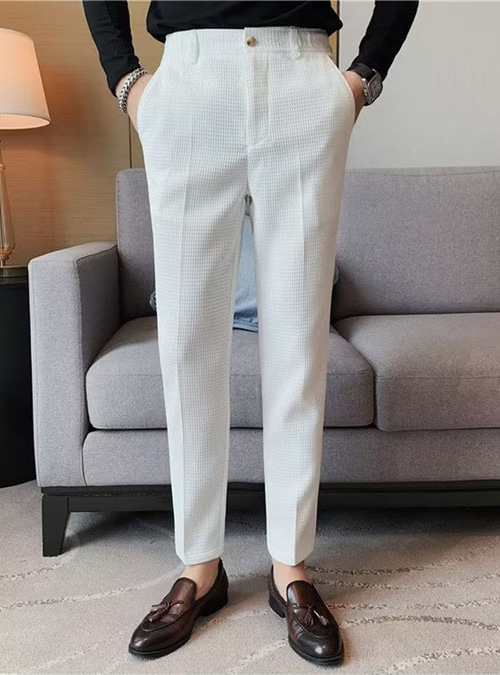 Men's Waffle Graduation Dress Pants Trousers Suit Pants Pocket Plain Comfort Breathable Outdoor Daily Going out Fashion Casual Black White 2026 - CAD $45.99 Men's Waffle Graduation Dress Pants Trousers Suit Pants Pocket Plain Comfort Breathable Outdoor Daily Going out Fashion Casual Black White 2026 - CAD $45.99
