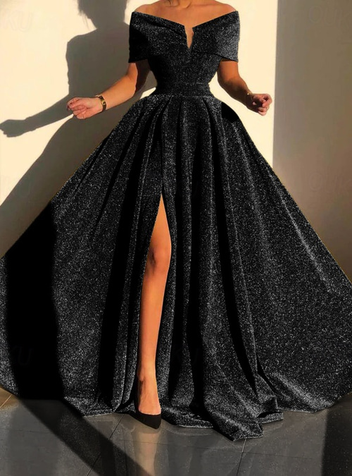 formal gala dinner dress Black Gold Modest Maxi Fitted Gala Formal Evening Dress EN5010 Size 20W / Black/Gold main image 1
