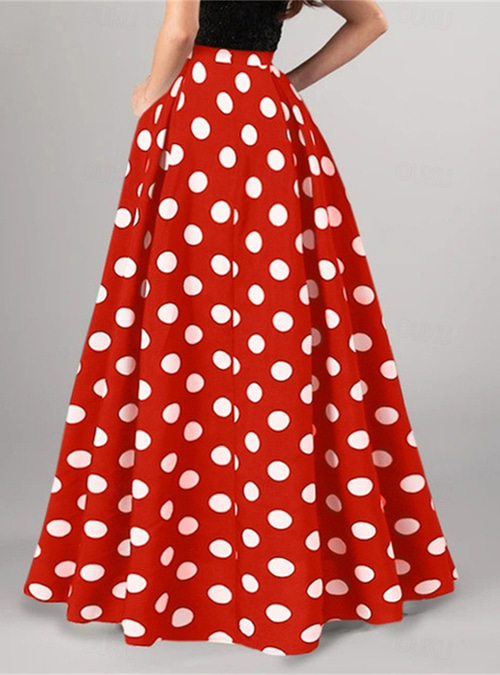 strapless open back dress Nellie Maxi Dress Black Polka Dot
