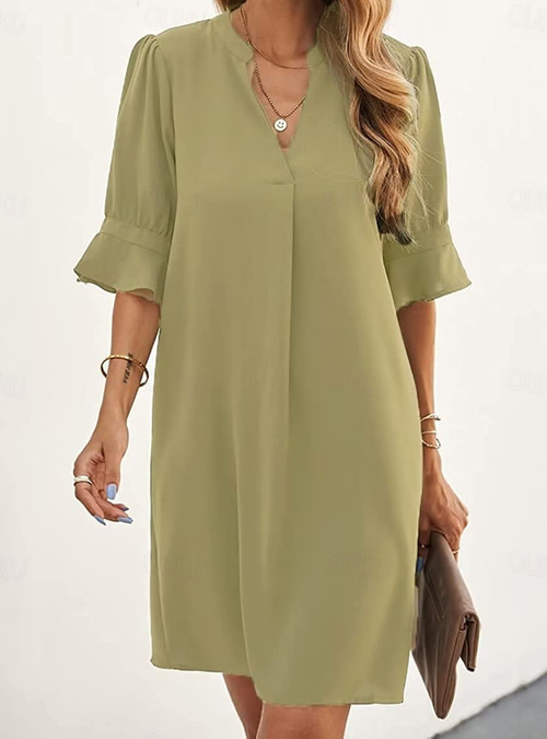 loose fitting work dresses womens loose fitting waist cinching casual work dress side