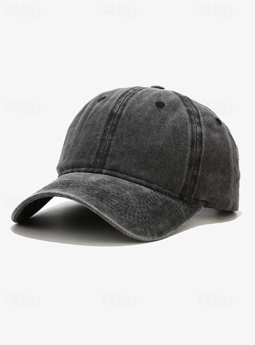 Cappello da baseball casual unisex lavato e strappato con ricamo
