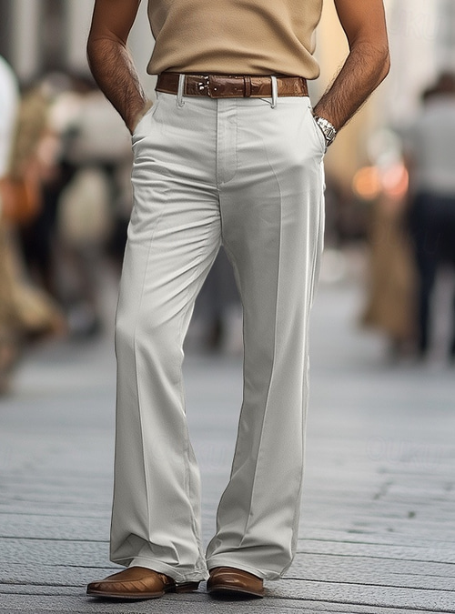 Men's Dress Pants Flared Pants Bell Bottom Trousers Suit Pants Pocket Plain Comfort Soft Full Length Party Business Daily Fashion Streetwear Black Khaki 2026 - 93 Men's Dress Pants Flared Pants Bell Bottom Trousers Suit Pants Pocket Plain Comfort Soft Full Length Party Business Daily Fashion Streetwear Black Khaki 2026 - 93