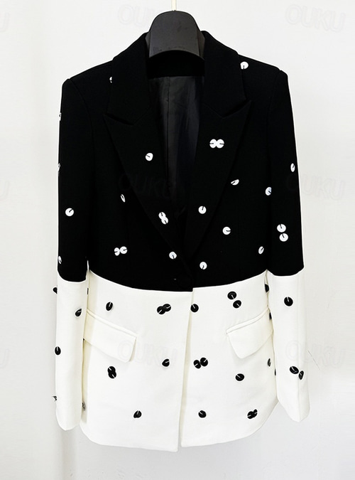 Black White Blazer Tuxedo Dress Two Piece Suits Mermaid Cocktail Color  Block Dress Formal Wedding Ankle Length Long Sleeve Shirt Collar with  Glitter Tassel Dresses 2026 -  222.99