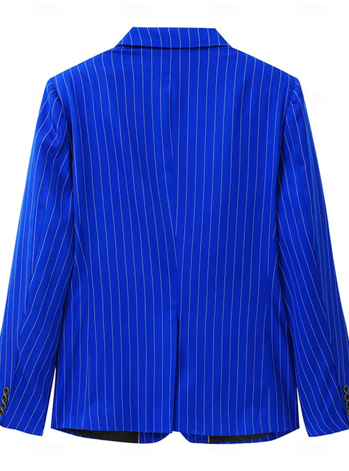 Men's Graduation Blazer Cocktail Attire Business Formal Evening Wedding  Party Only tops Fashion Casual Summer Spring & Fall Polyester Stripes  Pocket Casual / Daily Single Breasted Blazer Black White 2026 -  37