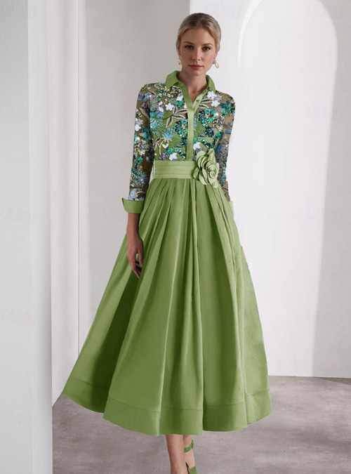 green emerald velvet dress Maxi Elegant Linen Shirt Dress with Short Sleeves & Side Pockets in Be
