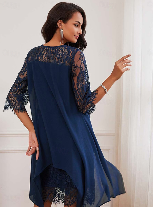 von maur homecoming dresses Homecoming Dresses Bride Dresses Von Maur Semi Formal Dresses A-Line Midi  Chiffon Elegant Mother Of