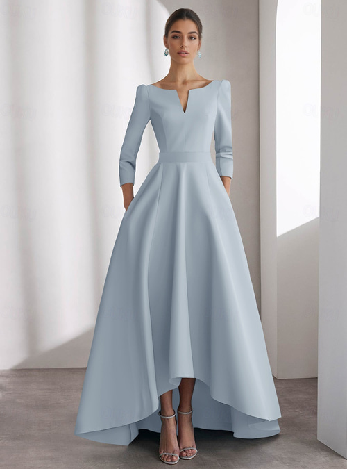 sachin and babi light blue dress Square Neck Ankle-length Prom Dresses Sparkly Tulle Cheap Formal Dress   SELINADRESS