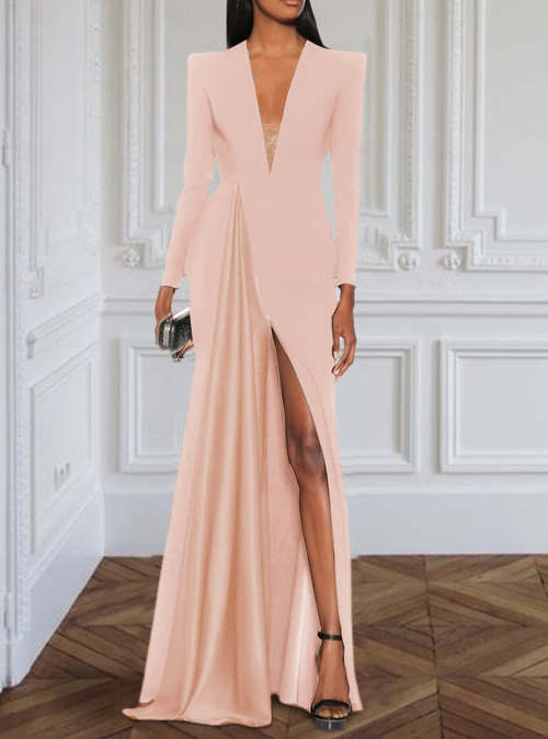 knee length dresses for ladies Plus Size White Semi Formal Tuxedo Dress– Hello Curve main image 0