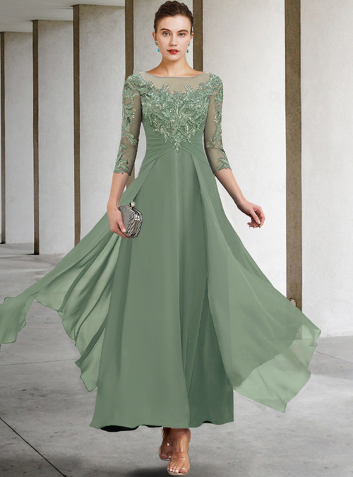 ankle length wedding guest dresses V Neck Ankle Length Short Sleeves Floral Wedding Guest Dress, Floral / L main image 1