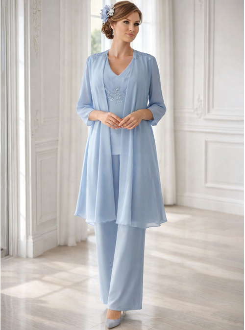sachin and babi light blue dress Mother Bride Simple Dresses