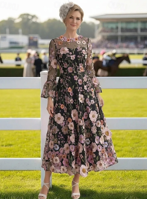 derby cocktail dress A-Line Ankle Length Tea Length Derby Dress Cocktail Dresses Elegant Vintage Sleeveless V Neck Formal Kentucky Derby Pocket Jacquard with Pleats 2026