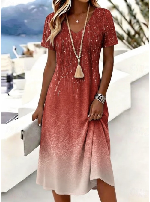 ombre t shirt dress Red Ombre Chita T-Shirt Dress FARM Rio