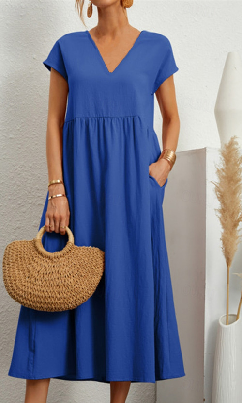 plain linen shift dresses Women Casual Cotton Linen Sleeveless Crew Neck Plain Maxi Dress Ruffle Shift Dress Flowy Beach Summer Long Tank Loose and Comfortable by Awwp Gold Xl