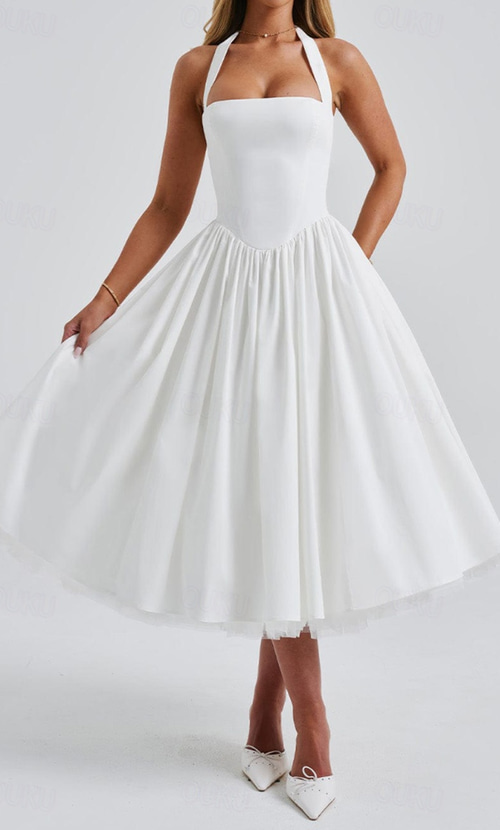 saoirse ronan golden globes dress ZAPAKA Women Off The Shoulder White Graduation Dress A Line Satin Ruffled Little White Dress, Black / US4 main image 1
