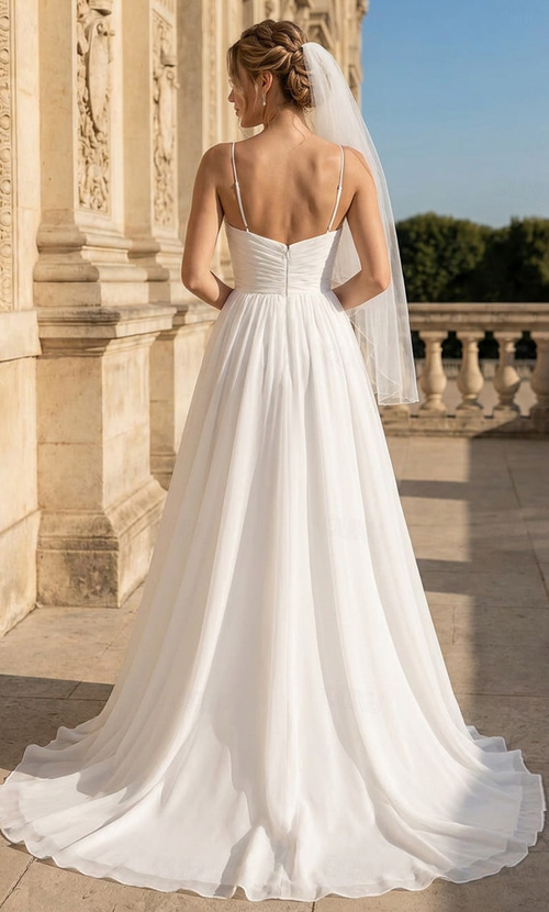 sleeveless casual wedding dresses A-Line Tulla Lace Summer Wedding Dress Sleeveless V-neck Floor Length Country Gown for Destination Weddings