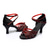 abordables Chaussures de danses latines-chaussures de danse latine à imprimé léopard pour femmes – talons à lanières avec semelle en daim pour la salsa et la performance