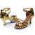 abordables Chaussures de danses latines-chaussures de danse latine à imprimé léopard pour femmes – talons à lanières avec semelle en daim pour la salsa et la performance