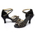 abordables Chaussures de danses latines-chaussures de danse latine à imprimé léopard pour femmes – talons à lanières avec semelle en daim pour la salsa et la performance