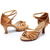 abordables Chaussures de danses latines-chaussures de danse latine à imprimé léopard pour femmes – talons à lanières avec semelle en daim pour la salsa et la performance