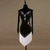 ieftine rochie de concurs-dans salsa rochie de dans latino cristale / strasuri antrenament femei maneca lunga tul spandex mare
