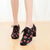 abordables Zapatos de baile para entrenar-Mujer Zapatos de Baile Latino Practica Trainning Zapatos de baile Baile en línea Rendimiento Fiesta Entrenamiento Con Lazo Patrón / Estampado Oxford Zapatilla Diseño / Estampado Talón grueso Negro