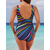 cheap One-piece swimsuits-Women&#039;s Swimwear One Piece Monokini Bathing Suits Plus Size Swimsuit Tummy Control High Waist Rainbow Black Purple Brown Strap Bathing Suits New / Padded Bras