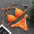 billiga Bikiniset-Dam Badkläder Bikini 2 st Baddräkt Spetsknuten Ensfärgat Vit Svart Fuchsia Orange Rubinrött Halterneck Baddräkter Ny Semester Sexig / Sport / Vadderad behå