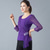 cheap Ballroom Dancewear-Ballroom Dance Top Ruching Crystals / Rhinestones Women&#039;s Training Performance 3/4 Length Sleeve Polyester