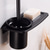abordables Soportes para la escobilla de baño-Juego de escobillas de baño, material de aluminio, incluye escobilla de baño y escobilla de baño, 1 juego negro montado en la pared