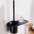 abordables Soportes para la escobilla de baño-Juego de escobillas de baño, material de aluminio, incluye escobilla de baño y escobilla de baño, 1 juego negro montado en la pared