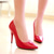 abordables Pompes Classiques-Escarpins rouges vernis pour femmes, chaussures habillées à bout pointu et talon aiguille pour les fêtes de Noël et les événements chics des fêtes de fin d'année