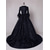 abordables Vestidos-Vestido Estilo Floral Rococó Victoriano Hasta el Suelo Vestidos Ropa de Fiesta Baile de Máscaras Manga de la llamarada Princesa Inodoro Vestido de Gala Escote Cuadrado Disfraz Mujer Navidad Víspera
