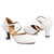 economico Scarpe da ballo di sala e danza moderna-Scarpe da ballo da sala da donna con cinturino incrociato bianco – tacchi latini chiusi in pelle per matrimoni, salsa e prove di performance