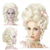 cheap Synthetic Trendy Wigs-Blonde Wigs for Women Cosplay Wig Curly Marie Antoinette Layered Haircut Wig Medium Length Platinum Blonde Synthetic Hair 14 Inch Women Halloween Wig With 2pcs Earrings Pearl Necklace Choker